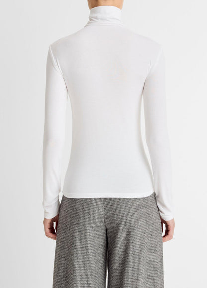 Essential Long-Sleeve Turtleneck Top in Long Sleeve OFF WHITE | VINCE Women