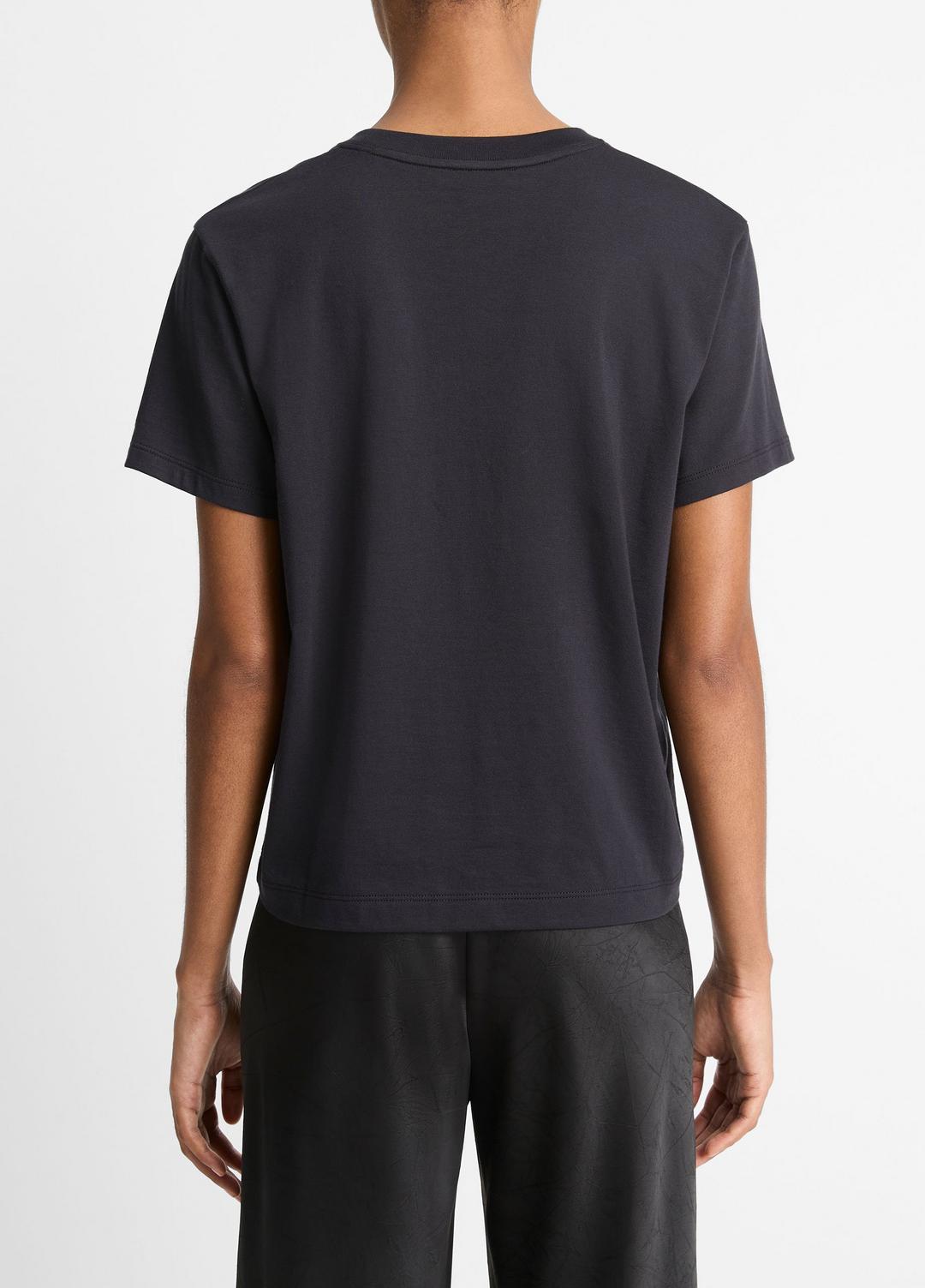 Pima Cotton Crew Neck T-Shirt in Short Sleeve COASTAL BLUE | VINCE Women