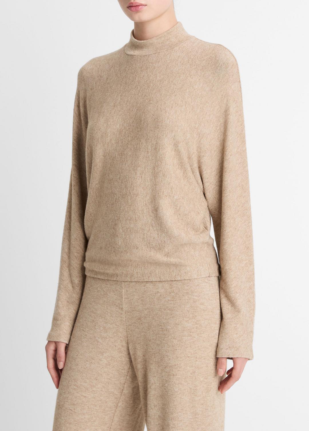 Cozy Dolman-Sleeve Mock-Neck Top in Long Sleeve HEATHER BRUNA | VINCE Women