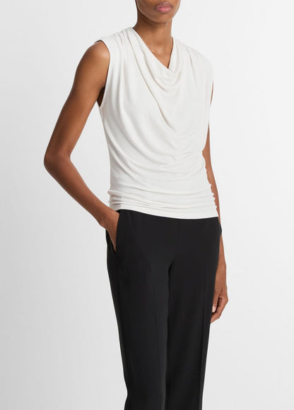 Jersey Draped Cowl-Neck Top in Tank Tops GESSO | VINCE Women