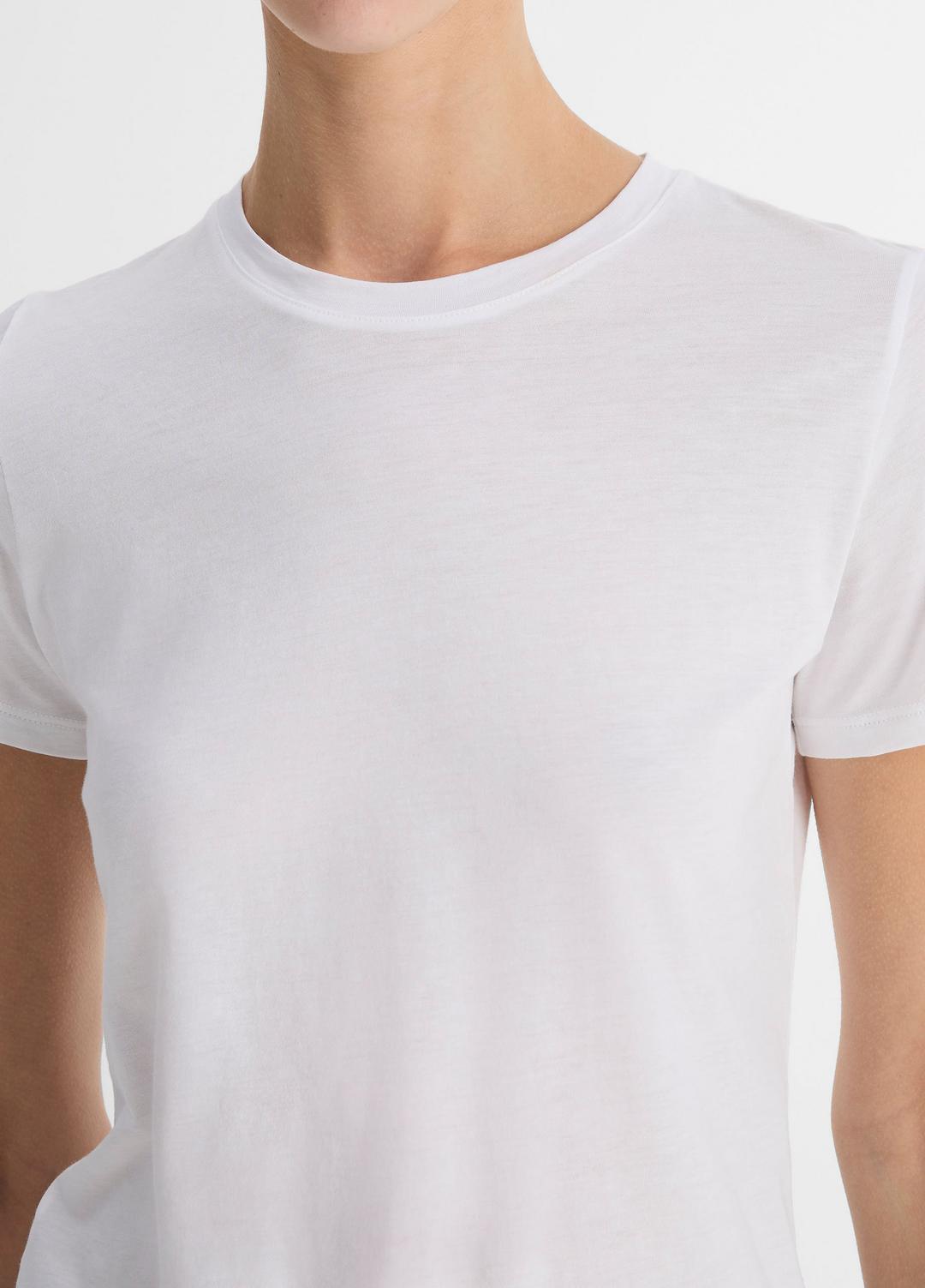 Essential Pima Cotton Crew Neck T-Shirt in Short Sleeve OPTIC WHITE | VINCE Women