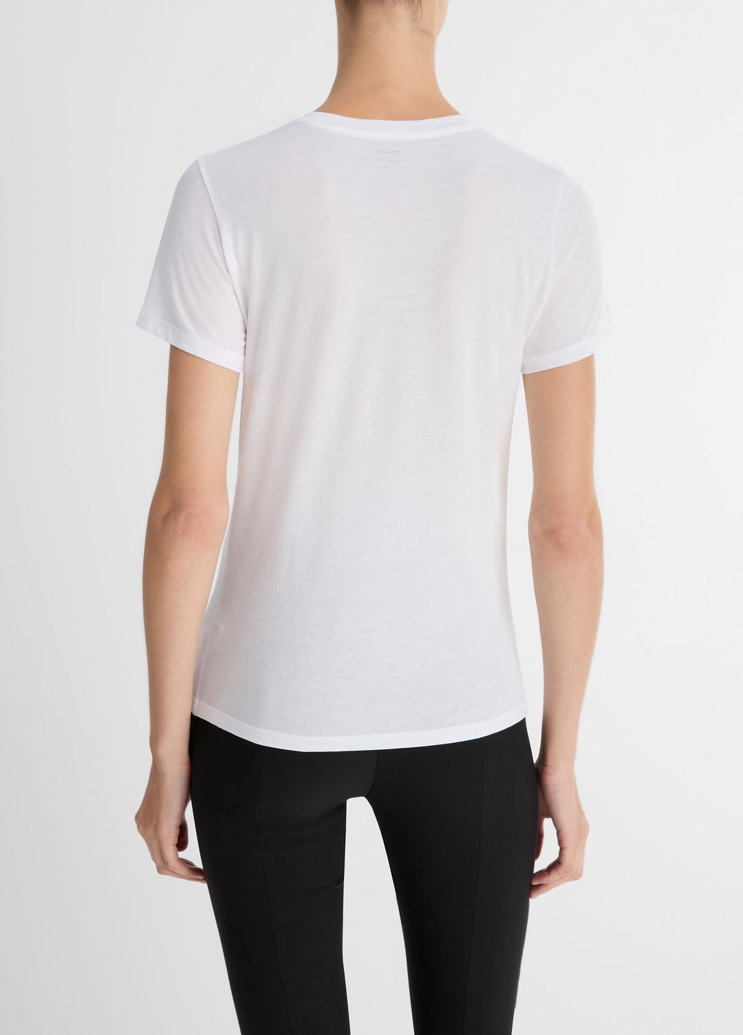 Essential Pima Cotton Crew Neck T-Shirt in Short Sleeve OPTIC WHITE | VINCE Women