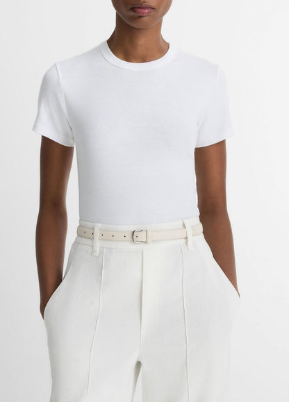 Pima Cotton-Blend '90s Shrunken T-Shirt in Short Sleeve OPTIC WHITE | VINCE Women
