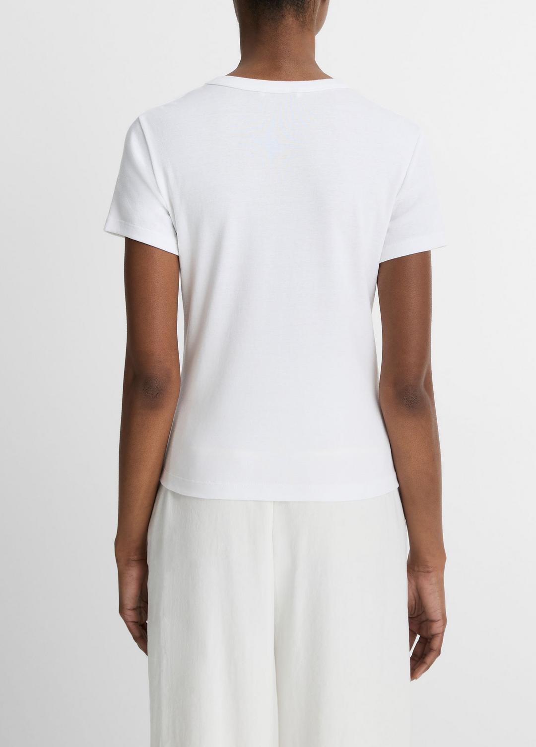 Pima Cotton-Blend '90s Shrunken T-Shirt in Short Sleeve OPTIC WHITE | VINCE Women