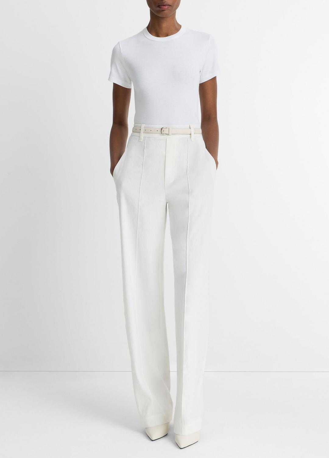 Pima Cotton-Blend '90s Shrunken T-Shirt in Short Sleeve OPTIC WHITE | VINCE Women