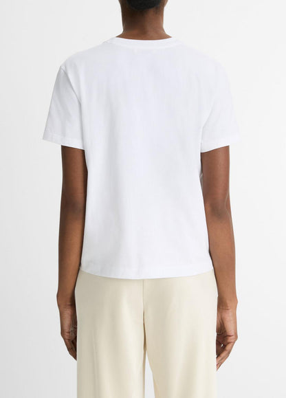 Pima Cotton Crew Neck T-Shirt in Short Sleeve OPTIC WHITE | VINCE Women