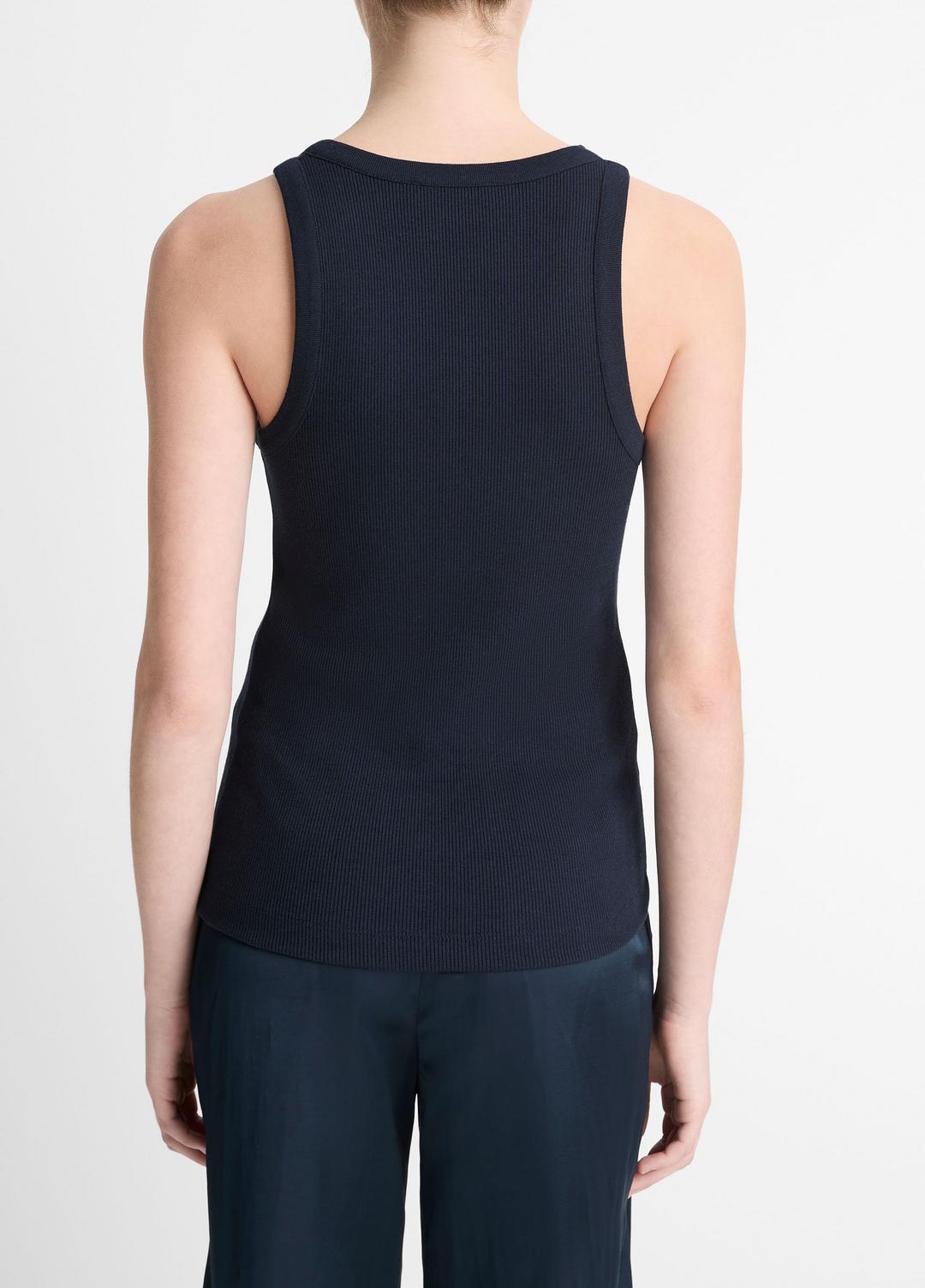 Ribbed Scoop-Neck Tank in Tank Tops COASTAL BLUE | VINCE Women
