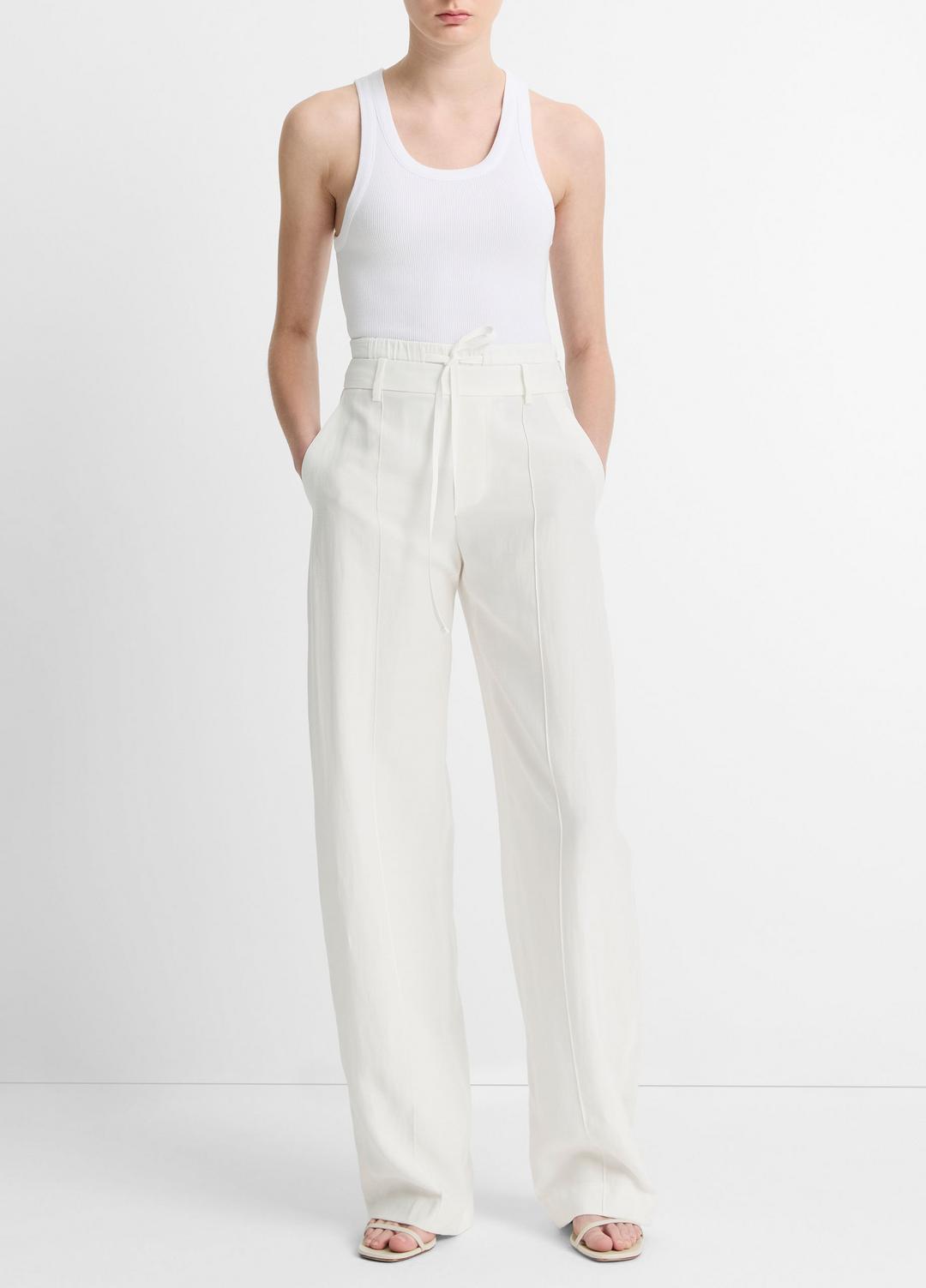 Ribbed Scoop-Neck Tank in Tank Tops OPTIC WHITE | VINCE Women