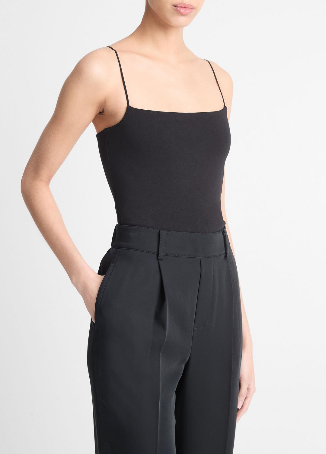 Pima Cotton Camisole in Tank Tops BLACK | VINCE Women
