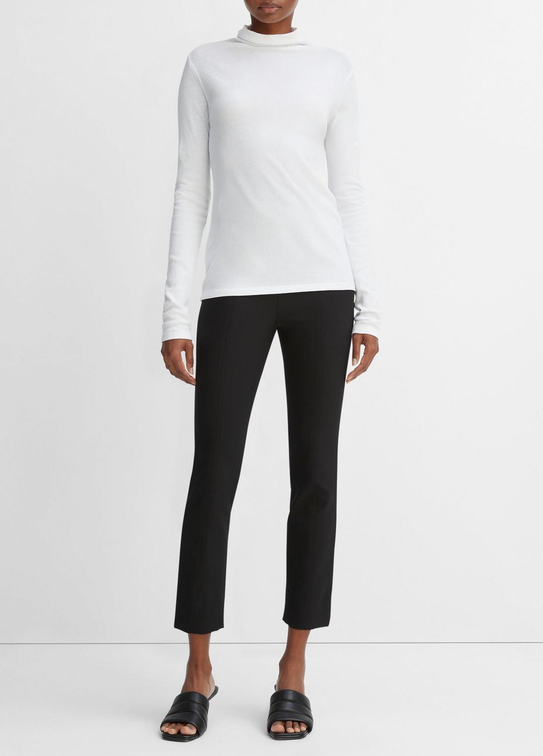 Essential Long Sleeve Turtleneck in Long Sleeve OPTIC WHITE | VINCE Women