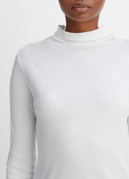 Essential Long Sleeve Turtleneck in Long Sleeve OPTIC WHITE | VINCE Women