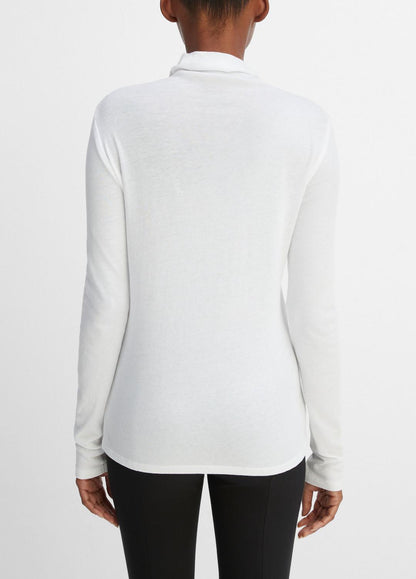 Essential Long Sleeve Turtleneck in Long Sleeve OPTIC WHITE | VINCE Women