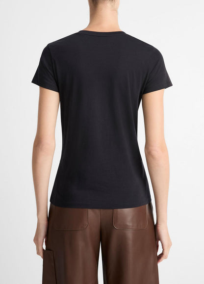 Essential Pima Cotton Crew Neck T-Shirt in Short Sleeve COASTAL BLUE | VINCE Women