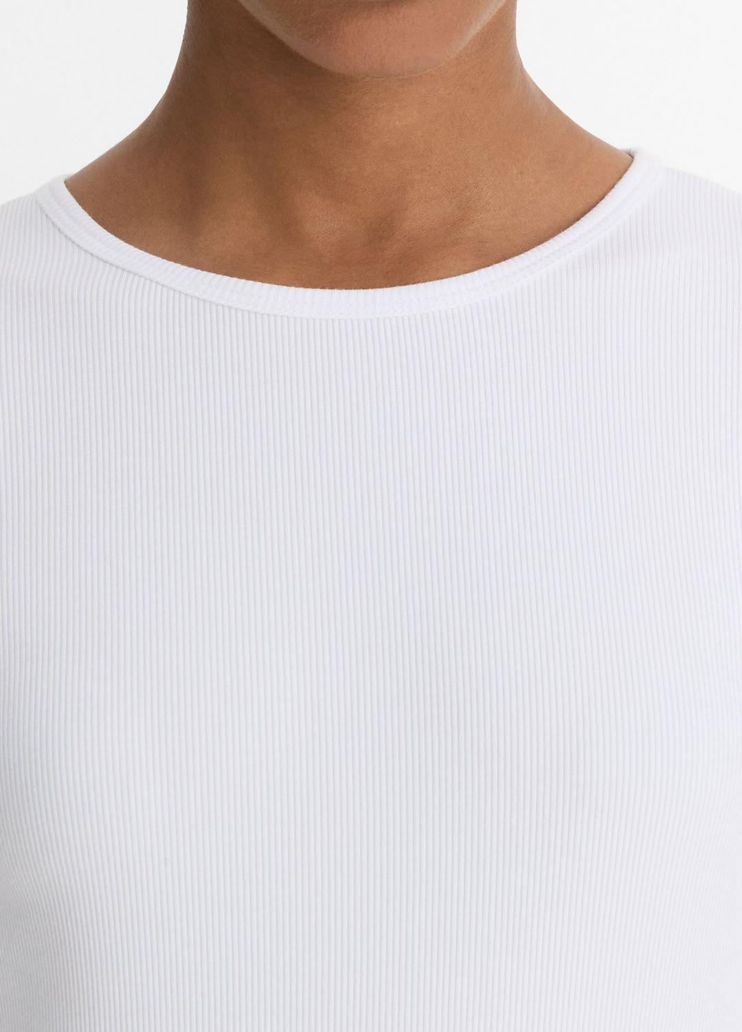 Elbow-Sleeve Crew Neck T-Shirt in Short Sleeve OPTIC WHITE | VINCE Women