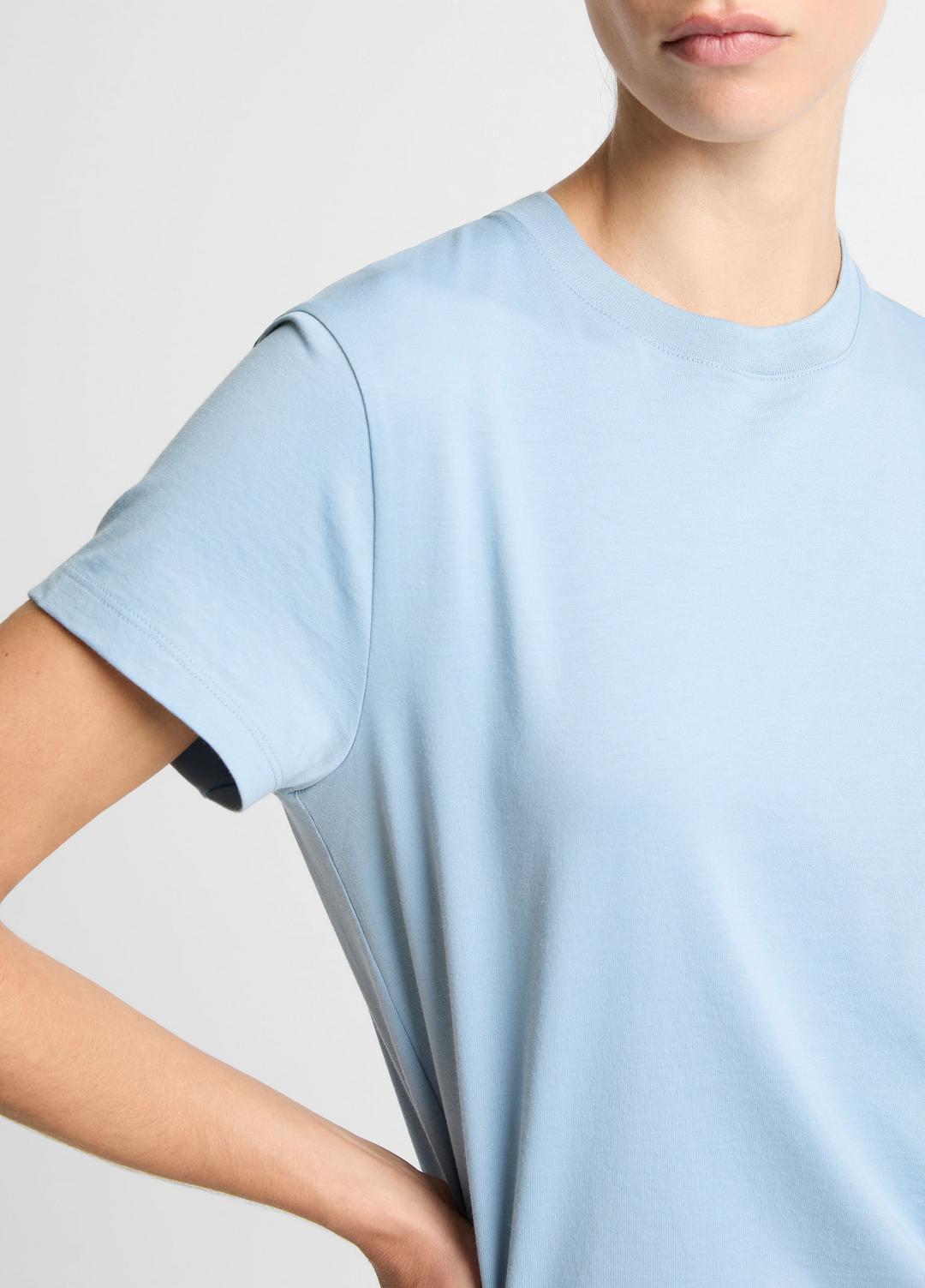 Pima Cotton Crew Neck T-Shirt in Short Sleeve DEL MAR | VINCE Women