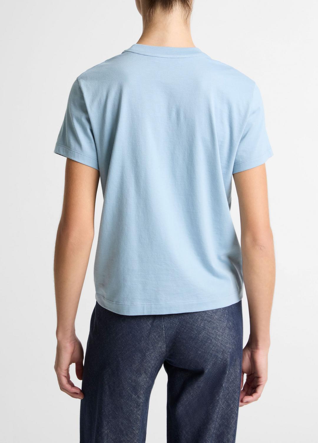 Pima Cotton Crew Neck T-Shirt in Short Sleeve DEL MAR | VINCE Women