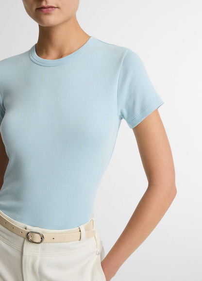 Pima Cotton-Blend '90s Shrunken T-Shirt in Short Sleeve CLEARWATER | VINCE Women