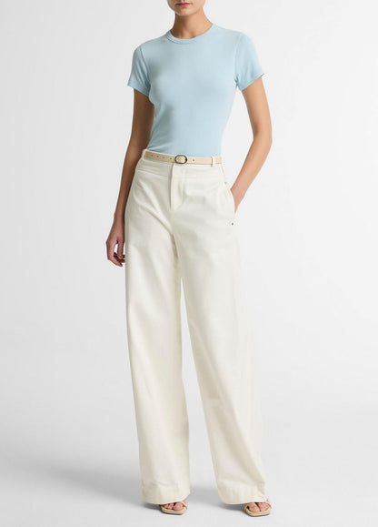 Pima Cotton-Blend '90s Shrunken T-Shirt in Short Sleeve CLEARWATER | VINCE Women