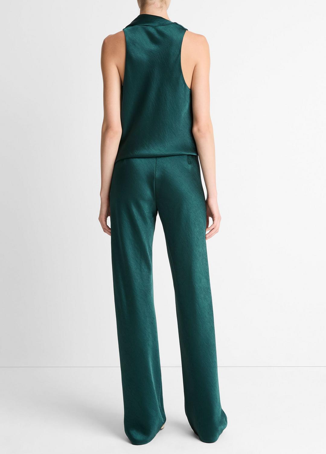 Colette High-Rise Fluid Satin Bias Pant in Trousers JUNIPER | VINCE Women