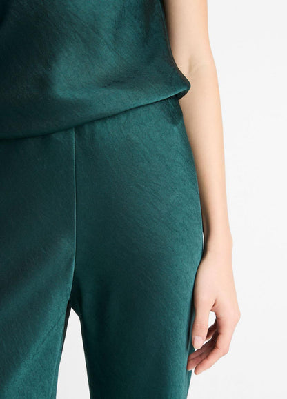 Colette High-Rise Fluid Satin Bias Pant in Trousers JUNIPER | VINCE Women