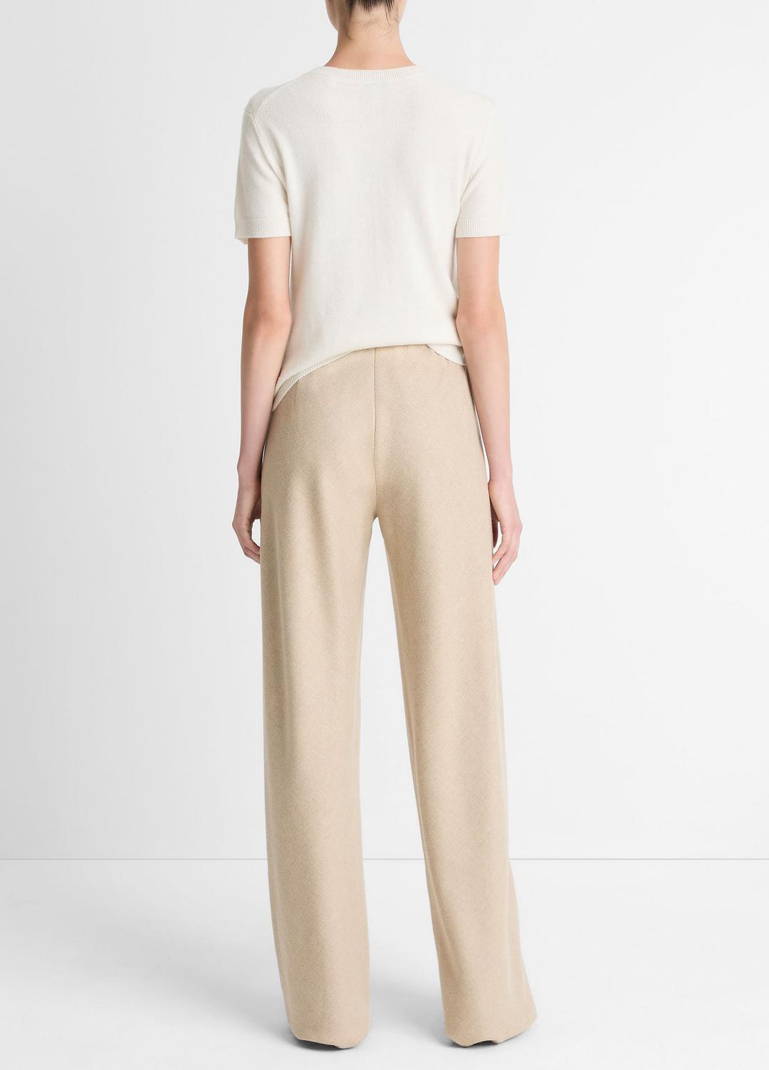 Italian Wool-Blend High-Waist Bias Pant in Trousers OATMEAL | VINCE Women