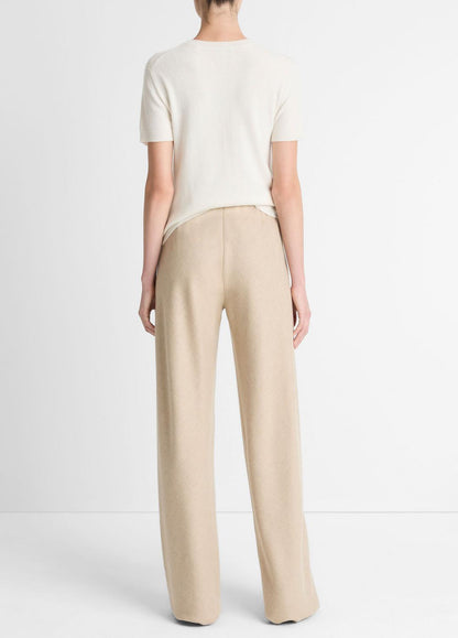 Italian Wool-Blend High-Waist Bias Pant in Trousers OATMEAL | VINCE Women