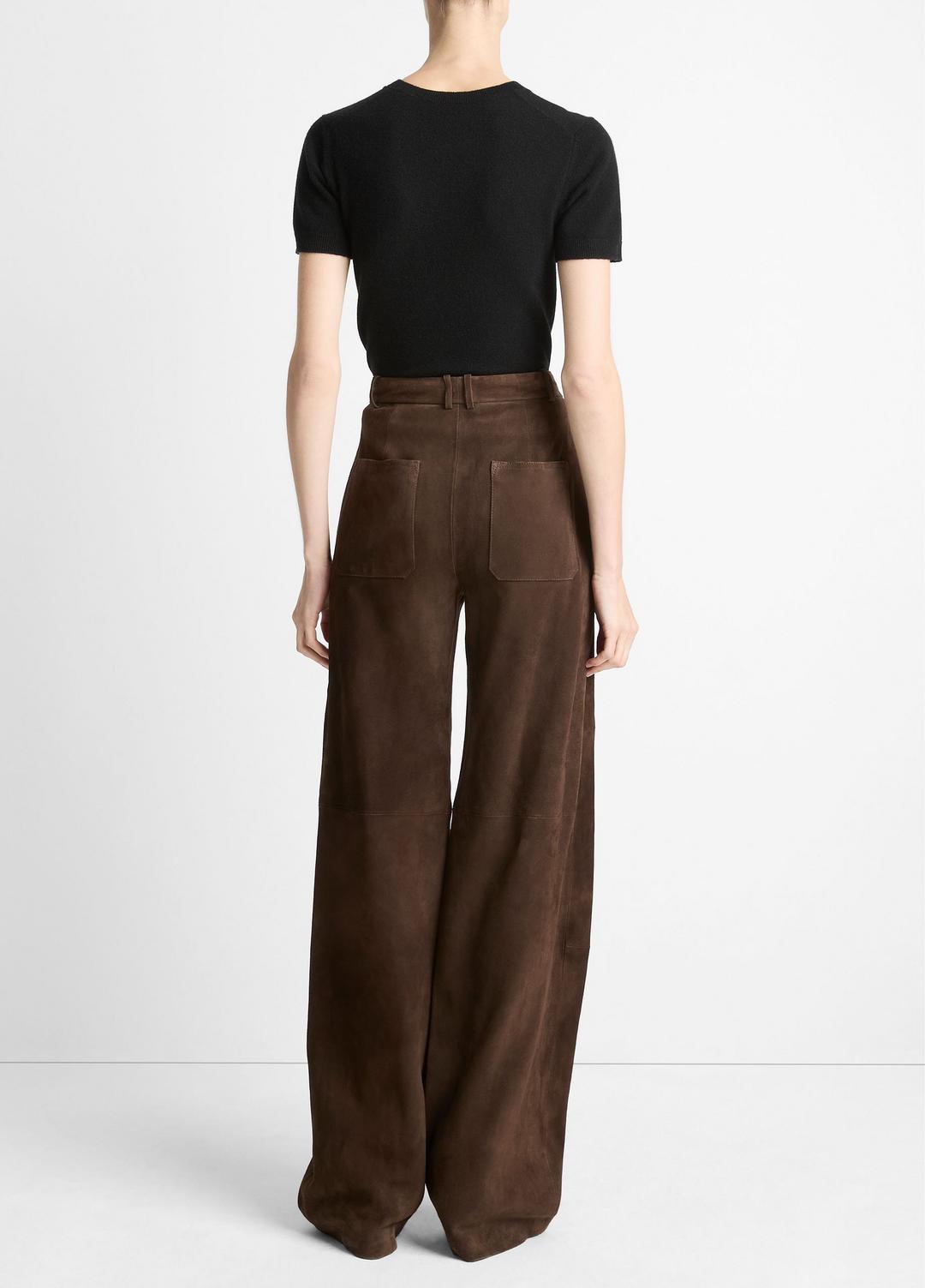 Suede Mid-Rise Trouser in Trousers DEEP ESPRESSO | VINCE Women