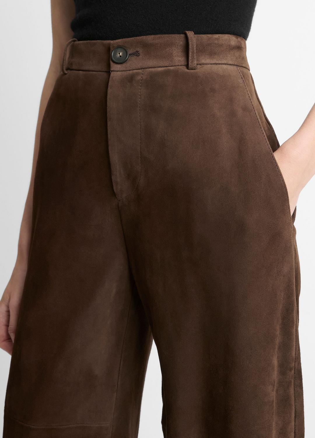 Suede Mid-Rise Trouser in Trousers DEEP ESPRESSO | VINCE Women
