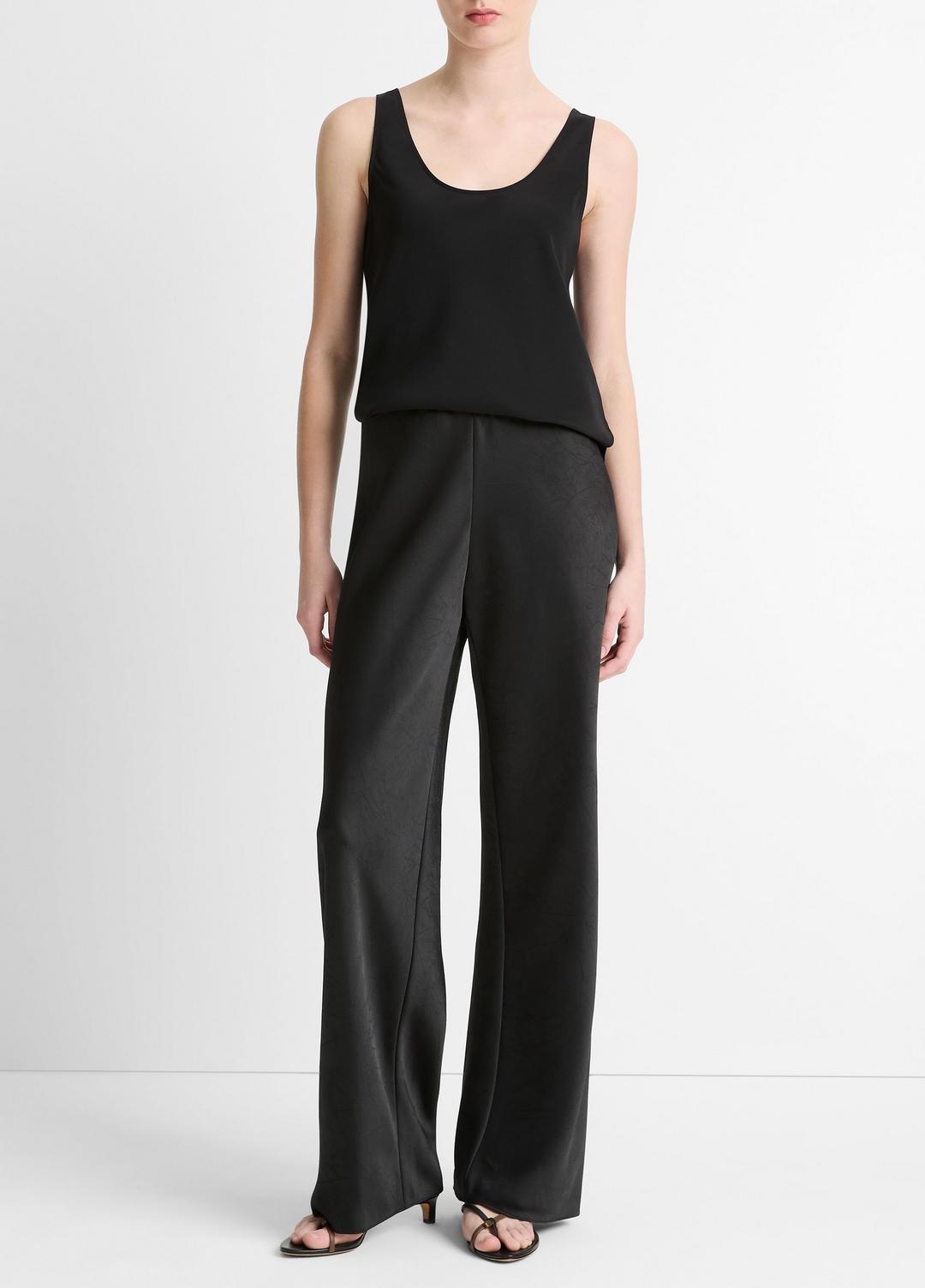 Colette High-Rise Fluid Satin Bias Pant in Trousers BLACK | VINCE Women