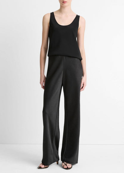 Colette High-Rise Fluid Satin Bias Pant in Trousers BLACK | VINCE Women
