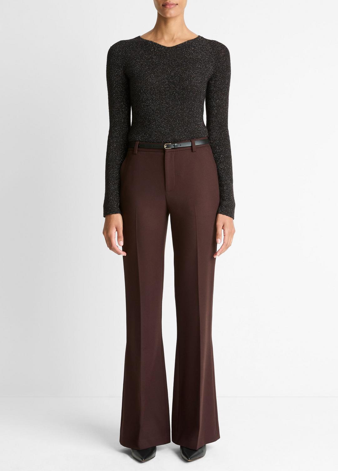Sculptural Flare Trouser in Trousers BLACK GRAPE | VINCE Women