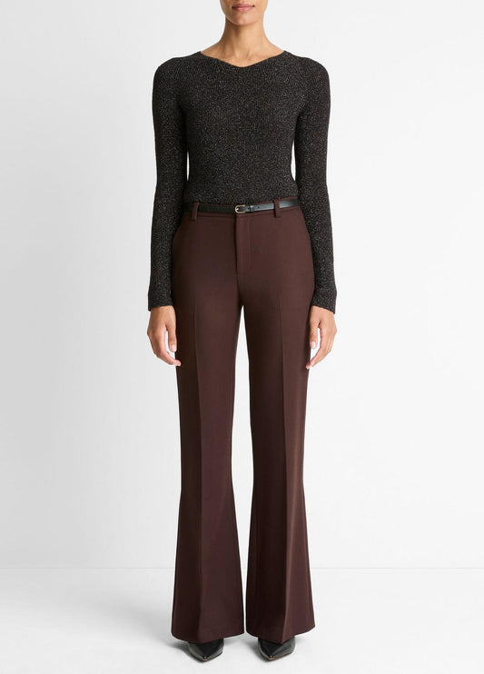 Sculptural Flare Trouser in Trousers BLACK GRAPE | VINCE Women