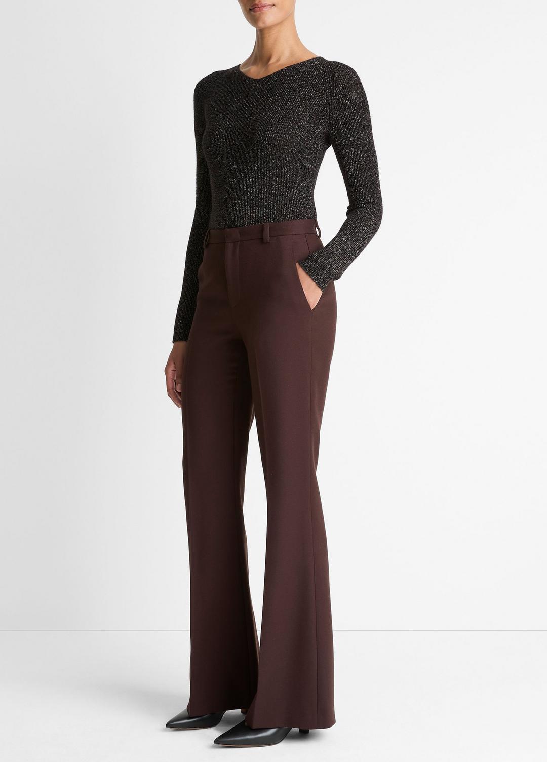 Sculptural Flare Trouser in Trousers BLACK GRAPE | VINCE Women
