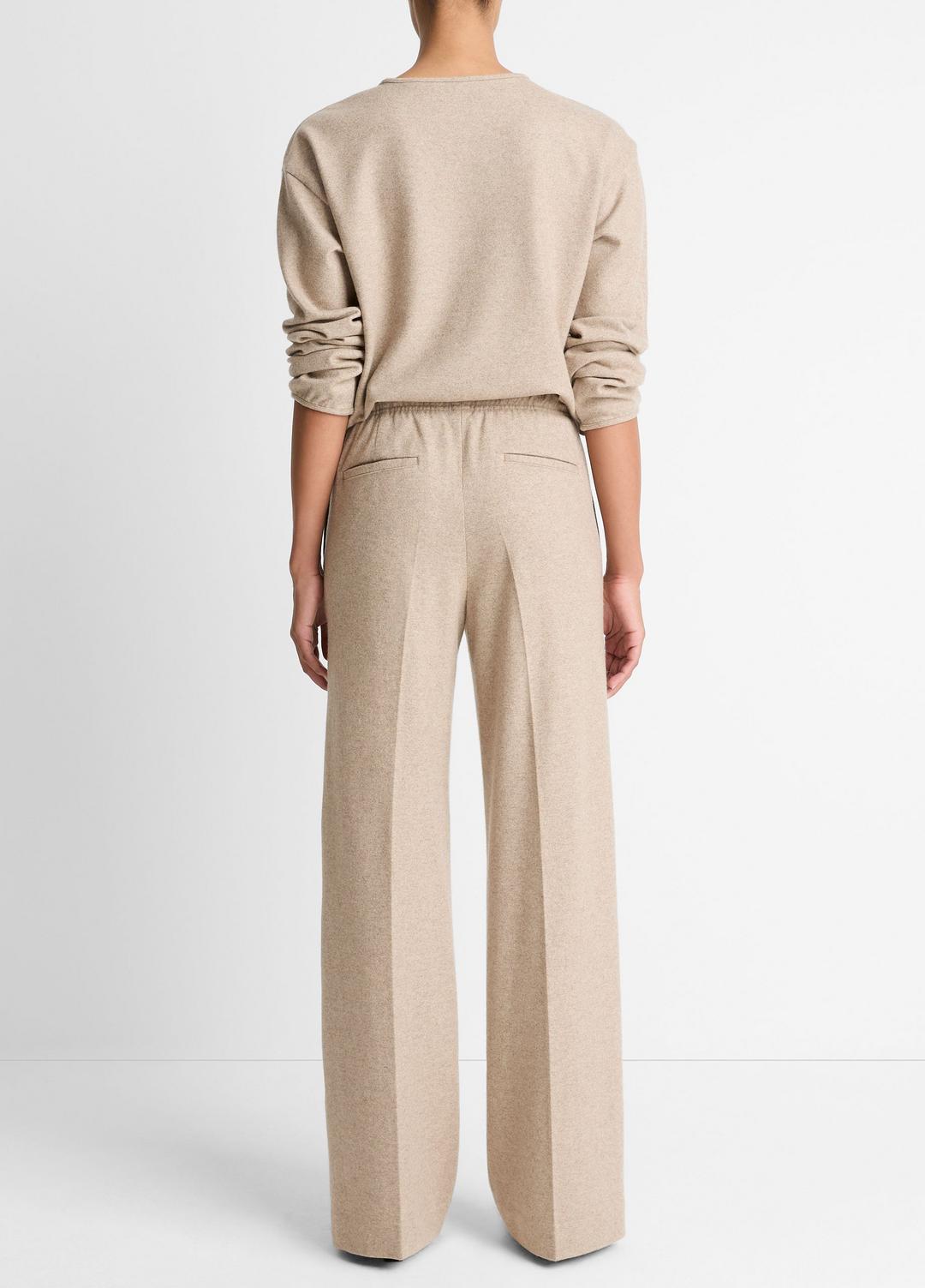 Wool-Blend Tailored Wide-Leg Pant in Wide Leg HEATHER MARZIPAN | VINCE Women