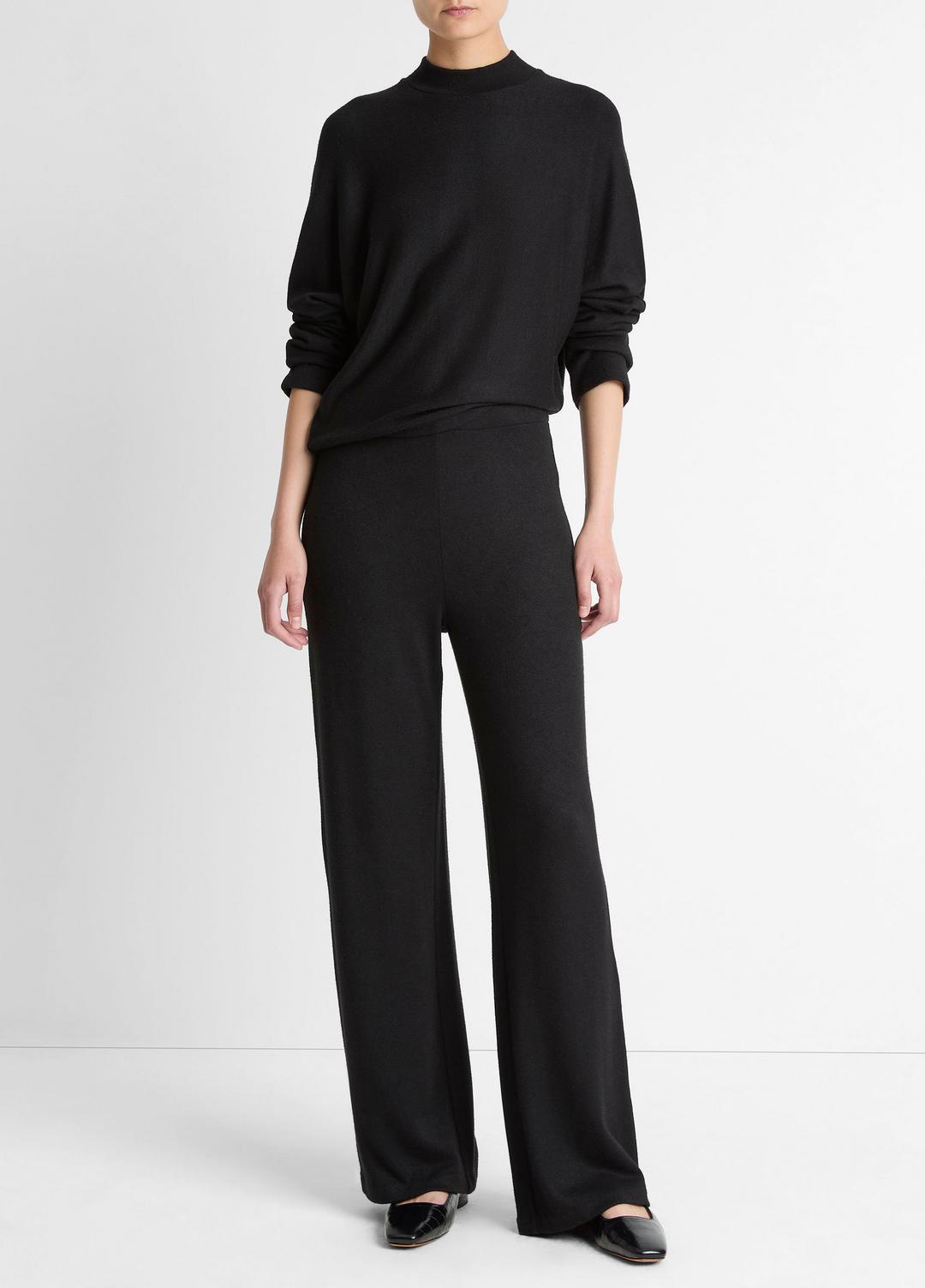 Cozy Wide-Leg Pant in Wide Leg BLACK | VINCE Women