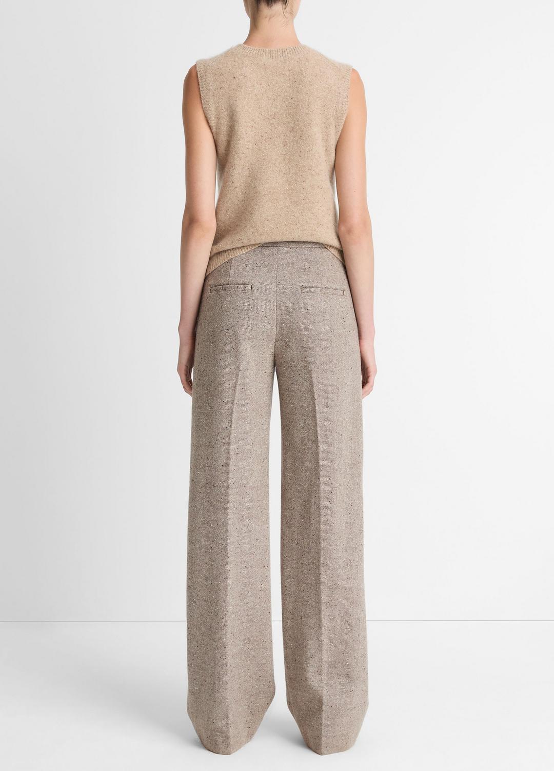 Donegal Wool-Blend Wide-Leg Trouser in Trousers OAT STONE | VINCE Women