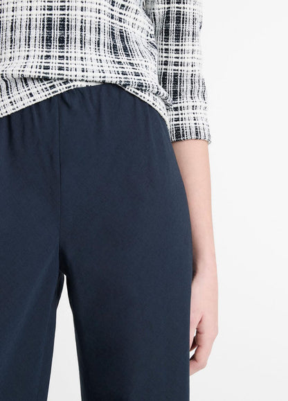 Cotton-Blend High-Waist Bias Pant in Wide Leg COASTAL BLUE | VINCE Women