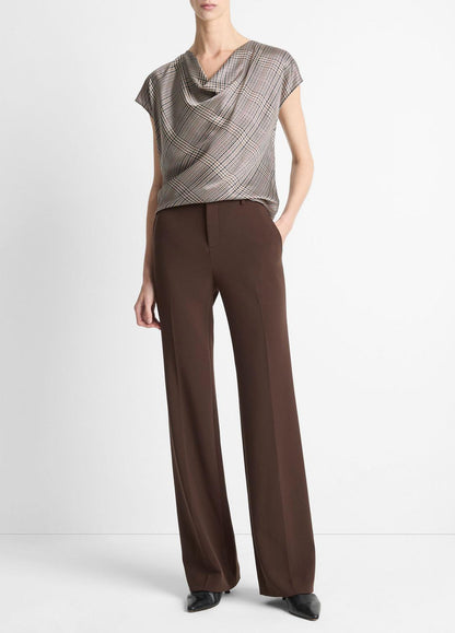 Mid-Rise Tailored Flare Pant in Trousers DEEP ESPRESSO | VINCE Women