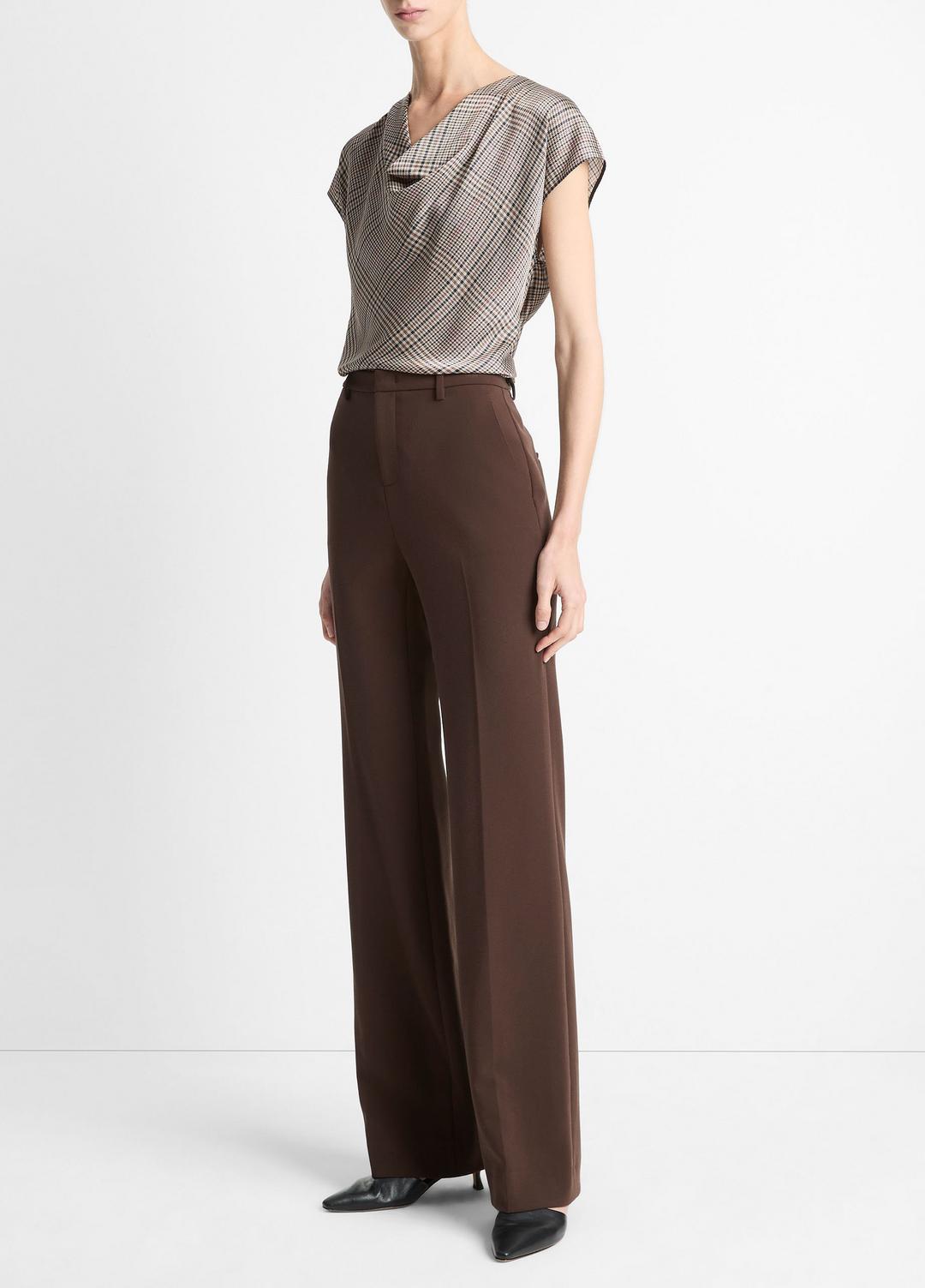 Mid-Rise Tailored Flare Pant in Trousers DEEP ESPRESSO | VINCE Women