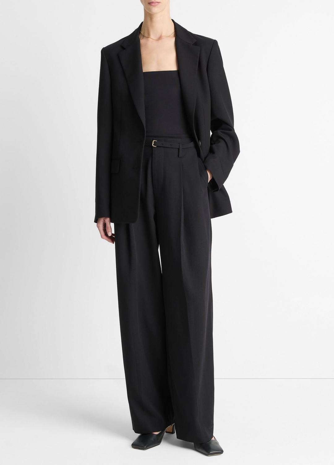 High-Waist Pleated Trouser in Trousers BLACK | VINCE Women
