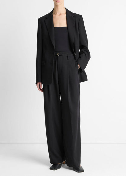 High-Waist Pleated Trouser in Trousers BLACK | VINCE Women