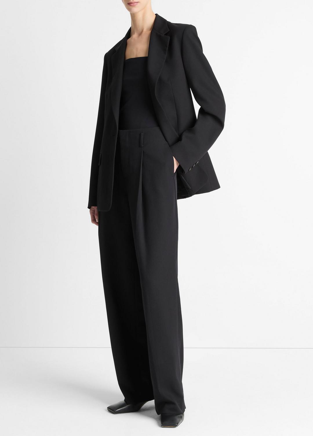High-Waist Pleated Trouser in Trousers BLACK | VINCE Women