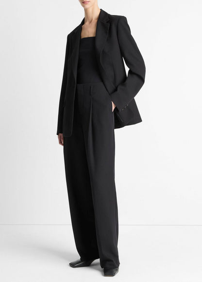 High-Waist Pleated Trouser in Trousers BLACK | VINCE Women