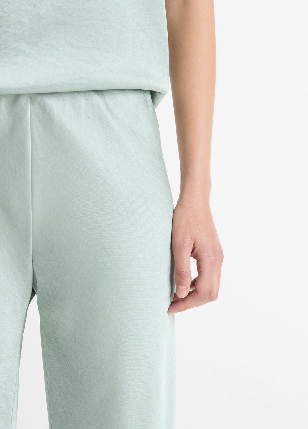 Colette High-Rise Fluid Satin Bias Pant in Trousers ALOE STONE | VINCE Women
