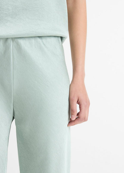Colette High-Rise Fluid Satin Bias Pant in Trousers ALOE STONE | VINCE Women