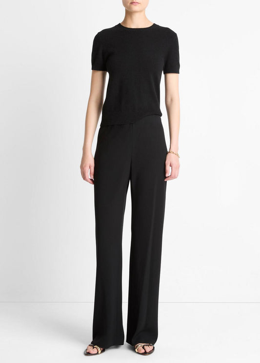Colette High-Rise Crepe Bias Pant in Trousers BLACK | VINCE Women