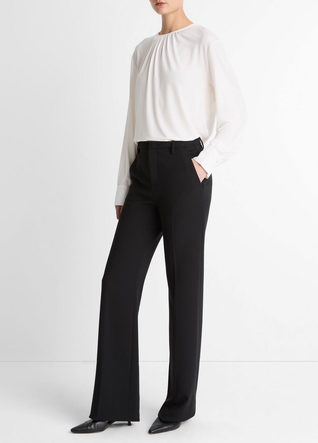 Mid-Rise Tailored Flare Pant in Trousers BLACK | VINCE Women