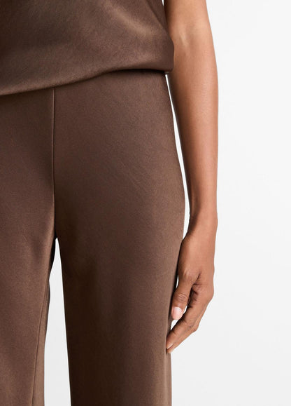 Colette High-Rise Fluid Satin Bias Pant in Trousers ESPRESSO | VINCE Women