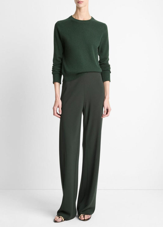 Colette High-Rise Crepe Bias Pant in Trousers VERDE | VINCE Women