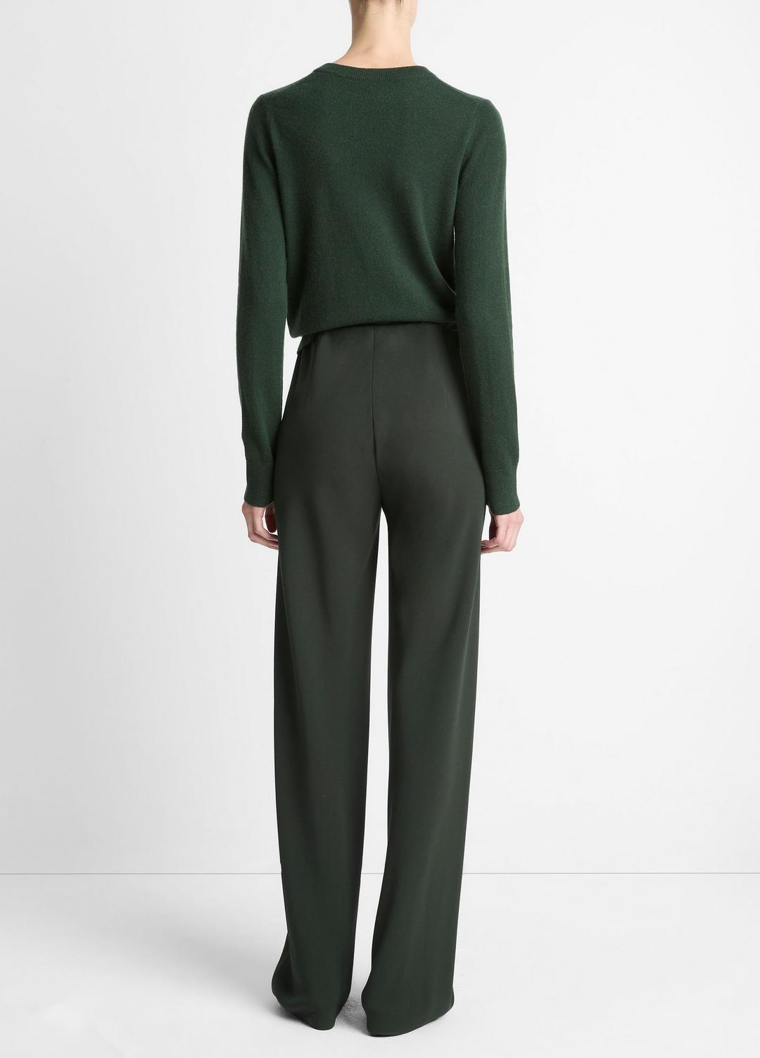 Colette High-Rise Crepe Bias Pant in Trousers VERDE | VINCE Women